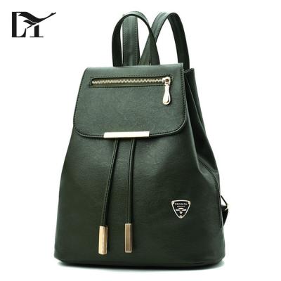 China 100% Eco-friendly Wholesale Classic Olive Green Pu Backpack Soft Faux Leather Backpacks For Girls for sale