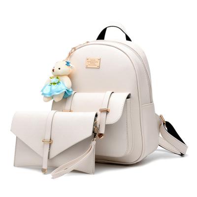 China Korea Waterproof Fancy Pattern Cheap Red Pu Leather Female Backpack With Purse And Many Pockets for sale