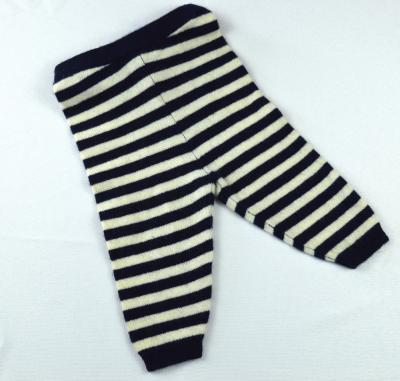 China 100% luxury cashmere knitted 12gg jersey stitch striped baby pants for sale