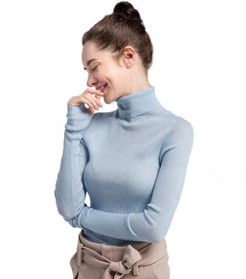 China 100% Wool Knitted Sweater for Women Ladies Turtle Neck Long Sleeve Women Basic Pullover for sale