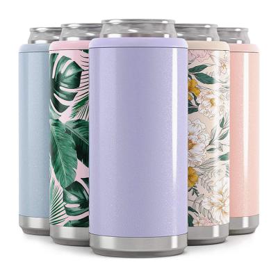 China Keep Hot and Cold Stainless Steel Eco Friendly Sublimation Double Wall Vacuum Slim Beer Can Cooler 12oz for sale