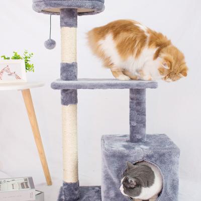 China Small and Medium Cat Climbing Frame Viable 3 Poses Cat Scratching Tree With Jumping Platform for sale