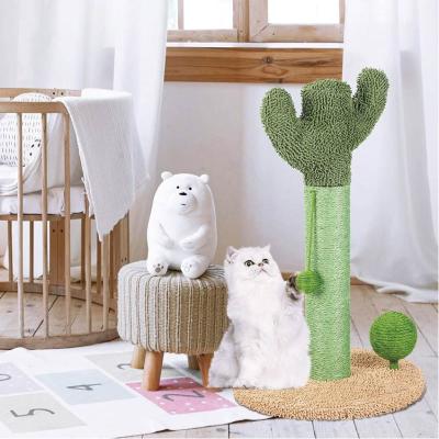 China 2022 Sustainable Cat Climbing Christmas Tree Jumping Platform Striping Mail Cat Tree Sisal Rope Cat Toy for sale