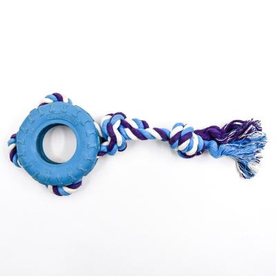 China Sustainable Eco Friendly Wholesale Custom Bone Shape Cotton Toys Dog Toys With Rubber for sale