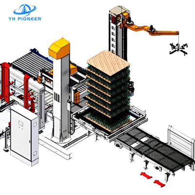 China High - Efficiency Single Column Palletizer System with 300 Bags/Hr Capacity and Customizable Stacking Options for sale