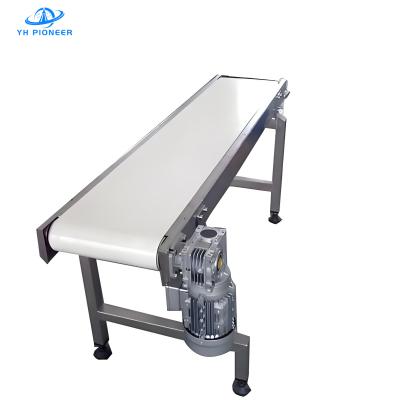 China Sanitary White Belt Conveyor System with Food Grade PU Belt and 304 Stainless Steel Frame for Hygienic Transport for sale