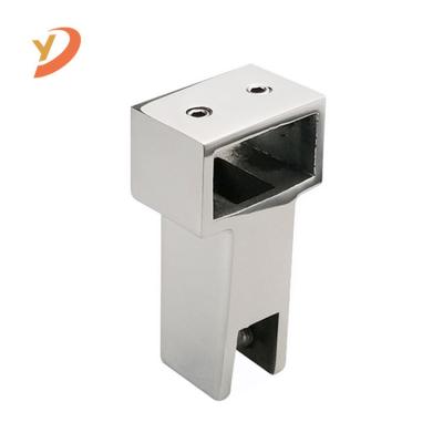 China 304 stainless steel square tube modern glass corner connector fitting glass connector for sale