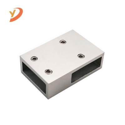 China Modern Size Quality Glass Sealed Connector Stainless Steel 304 Square Glass Connector for sale