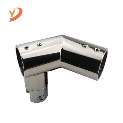 China Easy to Install and Durable 135 Degree Glass Connector Stainless Steel Round Glass Door Bathroom Shower Tube Holders for sale