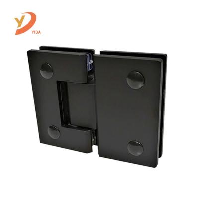 China Modern Professional Supplier of 180 Degree Bathroom Clamps 304 Black Stainless Steel Door Hinges Shower Hinges for sale