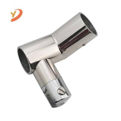 China Easy to Install and Durable 135 Degree Pipe Flange Connector Stainless Steel Round Glass Shower Door Glass Connector for sale