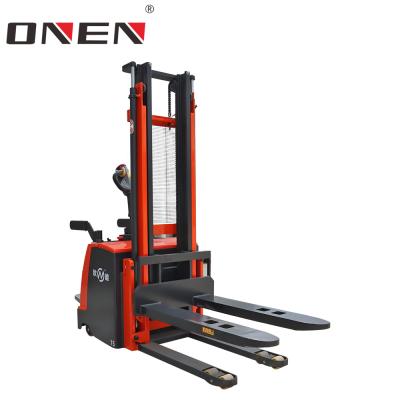 China 1500-2000kg Warehouse Industrial Walking Stand up Manual Hand Electric Powered Narrow Aisle Order Picker Pallet Stacker Forklift for sale