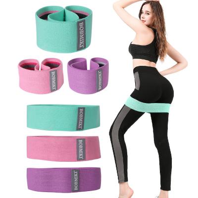 China Fitness Exercise Gym Green Latex Yoga 3 Pieces Set Hip Resistance Round Fitness Band Leg And Butt Elastic Band for sale