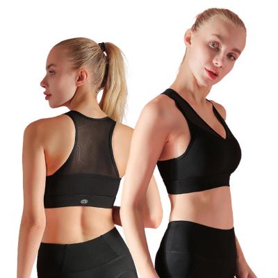 China Solid Mesh Yoga Vest Women Fitness Active Bra Popular Gym Sports Workout Tank Top Support Breathable for sale