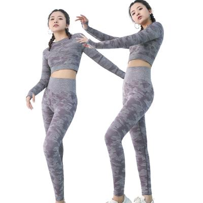 China Wholesale Breathable Gym Women Fitness Clothing Workout Athleisure Suit Yoga Wear Set 2021 Seamless for sale