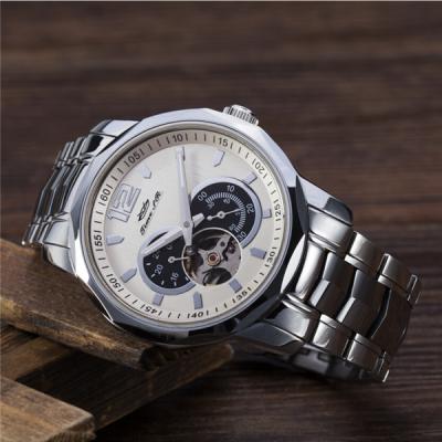 China Automatic Mechanical Men's Automatic Luxury Leather Watch Tourbillon Stainless Steel Case Watch Date Watch for sale