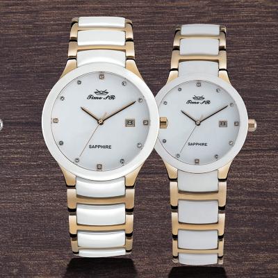 China Ceramic Day/Date Sapphire Crystal Watch for Couples with Competitive Price for sale