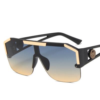 China Fashion Sunglasses Wholesale Oversized Retro Mirrored One Piece Sunglasses Men Big Sunglasses for sale