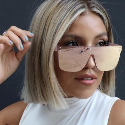 China Hot Selling Oversized Pink Trendy Sun Glasses Square Mirror Sunglasses Fashion Sun Glasses for sale