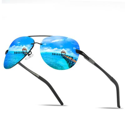 China 20 Years Experience 2021 Fashion Polarized Sunglasses Fit Metal Rimless Sunglasses For Men for sale