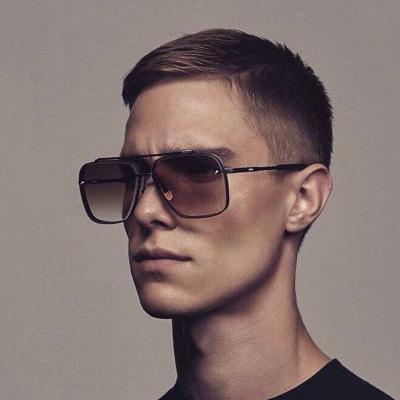 China 2021 Fashion Sunglasses Fashion Polygon Sunglasse Cut Edge Metal Square Sunglasses For Men for sale