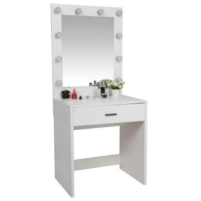 China Factory direct supply adjustable simple storage (height) dresser modern wooden dressing table with glass mirror makeup table for bedroom furniture for sale