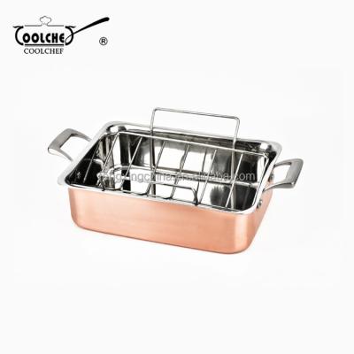 China Triple Viable Copper Roasting Pan for sale