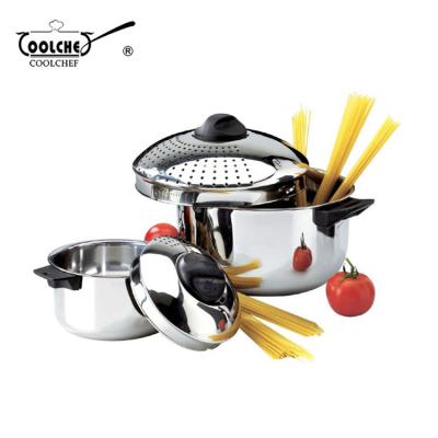 China Promotion Viable Price Modern Factory Supplier China Pasta Cooker Pot Set With Strainer for sale