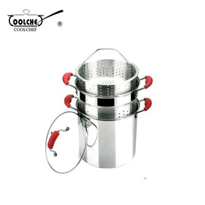 China Sustainable 4pcs Stainless Steel Pasta Pot for sale