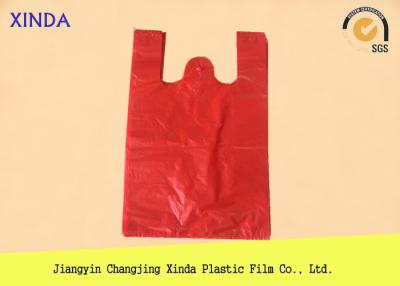 China 100% virgin material HDPE T-shirt plastic colorful bags with gusset disposable for sale