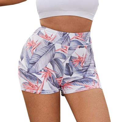 China Fashion Breathable Yoga Pants Butt Lift Shorts Gaiters Womens Yoga Shorts High Waist Digital Printing Shorts Yoga for sale