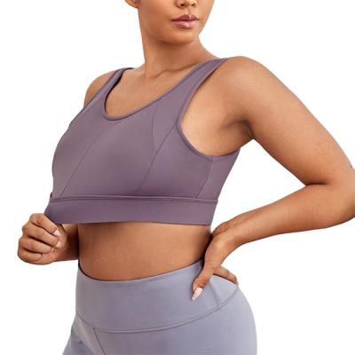 China Breathable Women Cross Top Plus Size Yoga Tank Strappy Women Stretch Soft Skin Adjustment Workout Fitness Sports Bra for sale