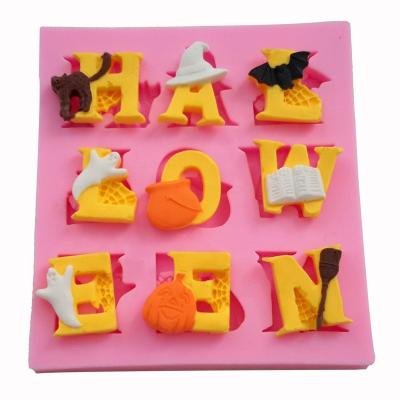 China Sustainable Serial Halloween Alphabet Shape Fondant Mold / Cake Baking Mold for sale