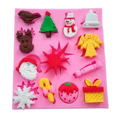 China Sustainable Christmas Snowman Candy Tree Shape Serial Cake Making Mold / Liquid Silicone Bake Cake Decorating Tool for sale