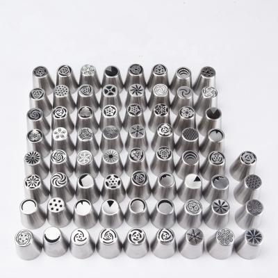 China Large Hot Sale 68 Stainless Steel Russian Pastry Icing Viable Nozzles Russian Piping Tips For Cake Decorating Cake Spout for sale