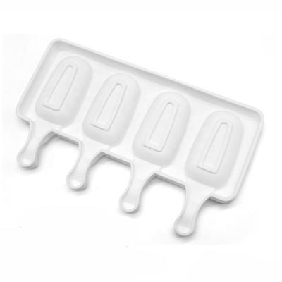 China Small Viable DIY 4 Cavity Pudding Ice Cream Silicone Mold Ice Lolly Silicone Mold for sale