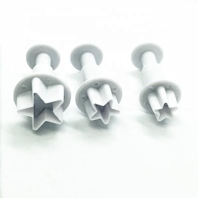 China Viable Factory Outlets 3pcs Little Star Shape Plastic Plunger Fondant Cutter Set for sale