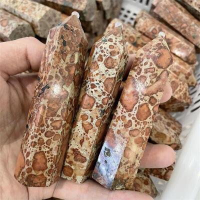 China Wholesale Natural Crystals Leopard Skin Jasper Tower Crystal Point For Decoration From Europe for sale