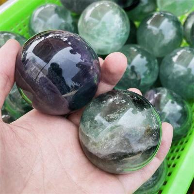 China Europe Crystal Fluorite Sphere Fengshui Natural Rainbow Crystal Ball Healing Crystal Crafts for Decoration for sale