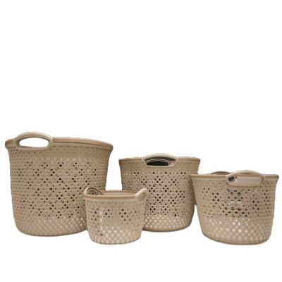 China Sustainable Box With Handle Organizer Home Trough Baskets Factory Custom Best Selling Products Large Capacity 3L PP Storage Basket for sale