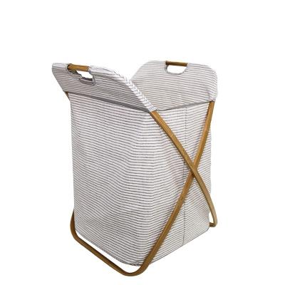 China Customized Customized Durable Cotton Laundry Basket Shelf Factory Laundry Hamper New 2021 OEM ODM Bamboo Clothing Storage Foldable Baskets for sale