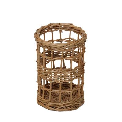 China Manufacturer Hollow- New Custom Willow Basket Decorated Natural Woven Sustainable Humpers Baskets Laundry Storage Nordic Cylinder 2021 for sale