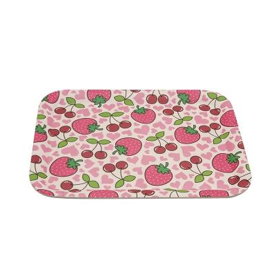 China Viable Customize Home Eco Plastic Rectangle Kids Food Dishes Container Printed Fruit Cute Tray Degradable Trays Bamboo Fiber for sale