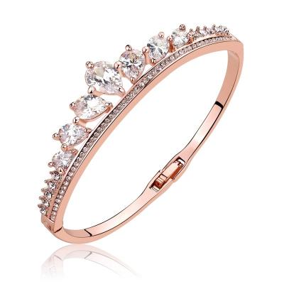 China Vintage Plated Rose Gold Diamond Crown Bracelet For Women for sale