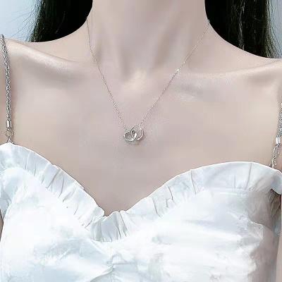 China 2022 New Lightweight Luxury Double Ring Clavicle Chain Necklace for sale