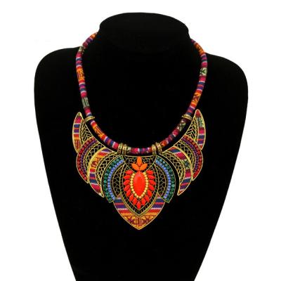 China BOHEMIA Color Bohemian Alloy Inlaid Diamond National Wind Necklace for sale