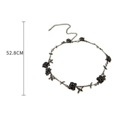 China Retro Fashion Clavicle Chain Design Sense Camellia Flower Leaf Choker Necklace for sale