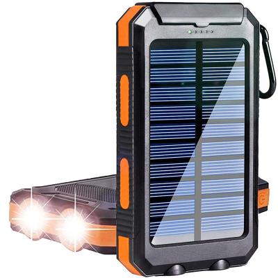 China USB Portable Charger Silicone Solar Power Bank Charging Dual Solar Panel Energy Power Supply Solar Panel Outdoor Mobile Charger for sale