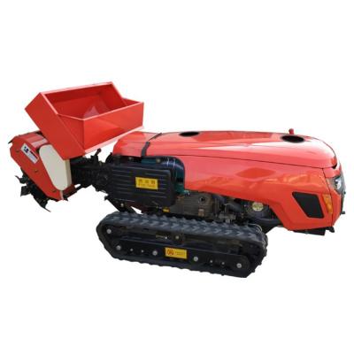 China Multifunctional 35HP Ariculture Remote Control Crawler Tractor with Rotary Tiller Dozer Share for Dry Orchard Greenhouse Hill Land for sale