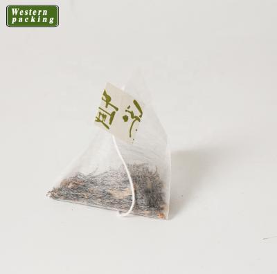 China Customized Degradable Tea PLA Corn Fiber Pyramid Private Label Empty Heat Seal Tea Bag for sale